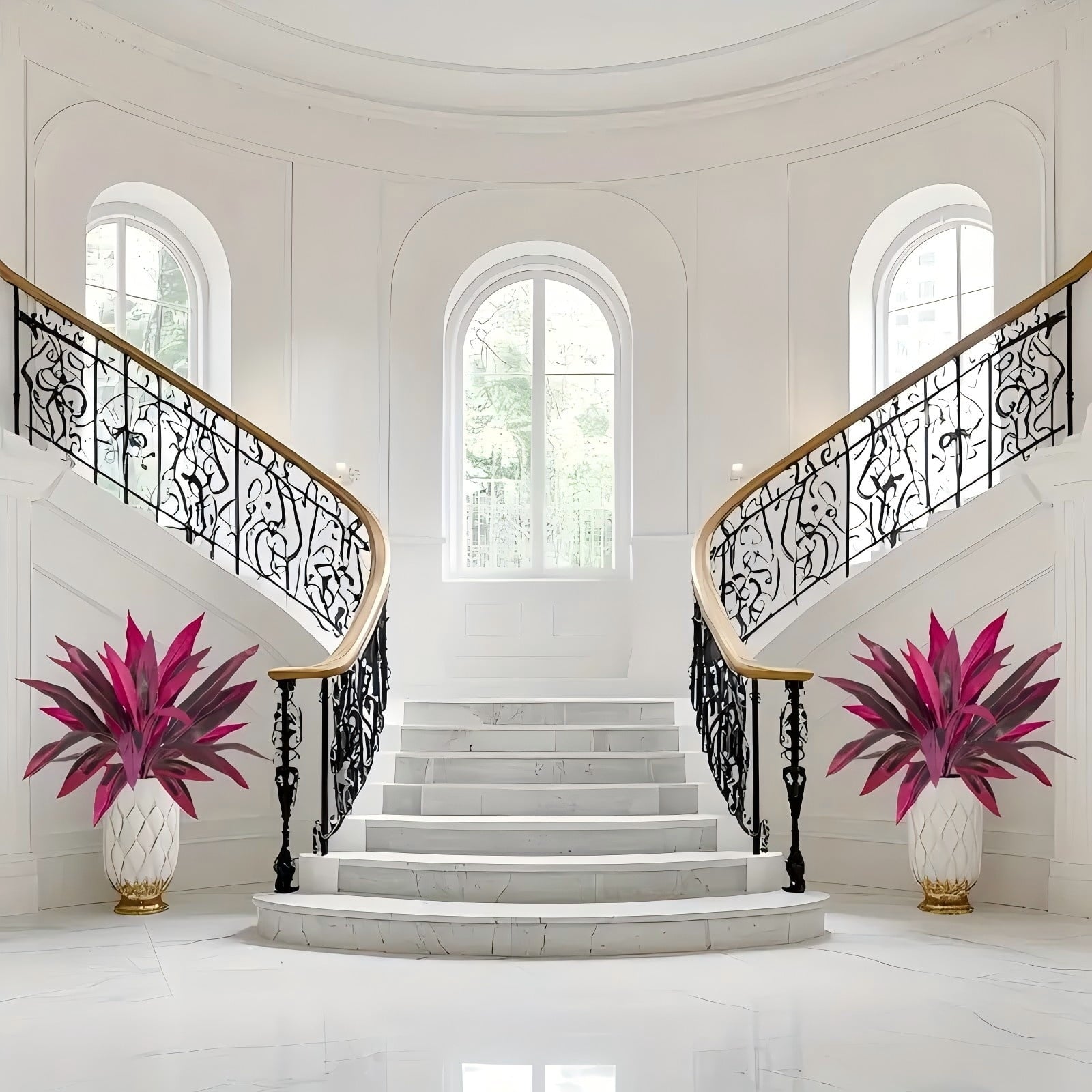 Boston Fern 2-Piece Set - Large Purple Artificial Plants for Courtyard Garden, Terrace, and Wedding Decorations, Versatile Use, No Flowerpot Included Decorative Fruit