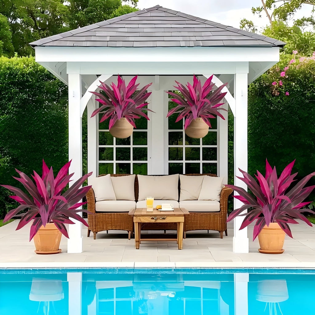 Boston Fern 2-Piece Set - Large Purple Artificial Plants for Courtyard Garden, Terrace, and Wedding Decorations, Versatile Use, No Flowerpot Included Decorative Fruit