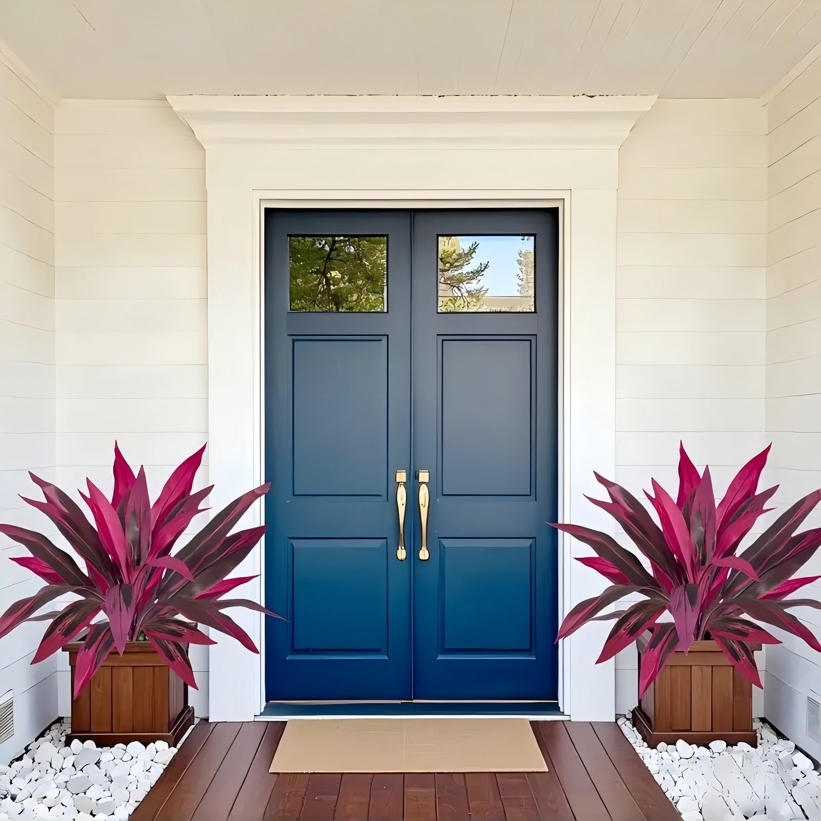 Boston Fern 2-Piece Set - Large Purple Artificial Plants for Courtyard Garden, Terrace, and Wedding Decorations, Versatile Use, No Flowerpot Included Decorative Fruit